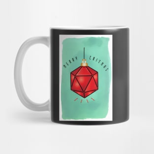 Dungeons & Dragons -Merry Critmas - D20 Christmas Ornament - DnD Dice set Mug